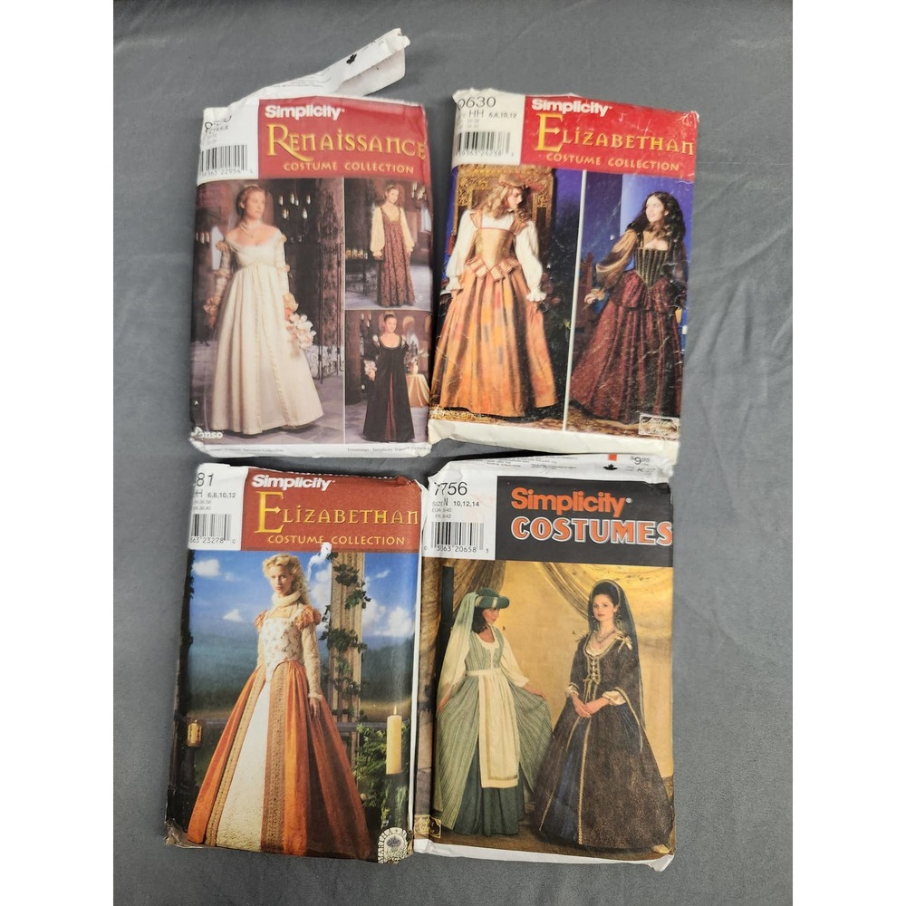 4 Renaissance and Elizabethan patterns uncut - free shipping